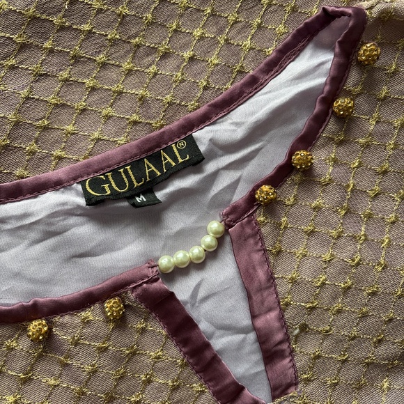 Purple Gold Kameez Mauve with Details Eid Dress Women Kurti - Picture 7 of 7